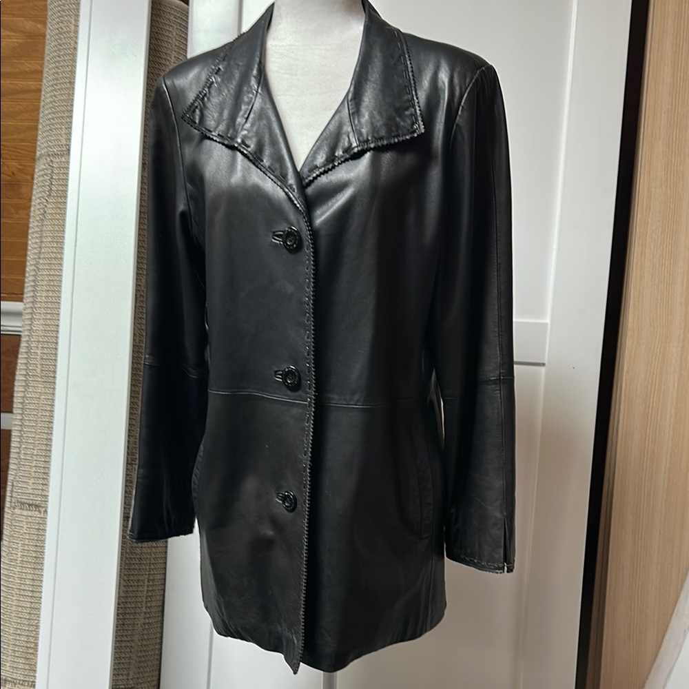 Women's Long Black Buttery Soft Leather Jacket
